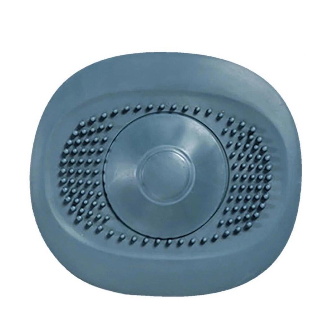 Silicone Blue Drain Plug Stopper and Strainer - Push Button Operation